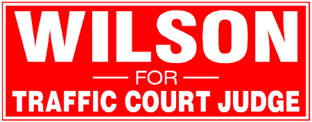 Dark Background Block Style Traffic Court Judge Political Campaign Banner