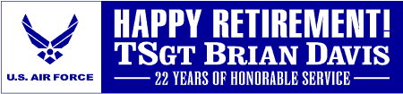 Air Force HAPPY RETIREMENT Banner