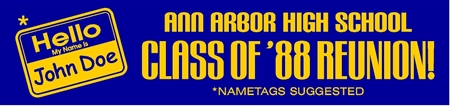 Class Reunion Nametag Banner