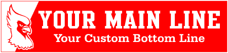 School Mascot Cardinal Custom 2-Line Banner