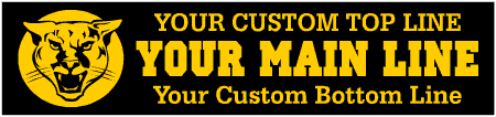 School Mascot Cougar Custom 3-Line Banner