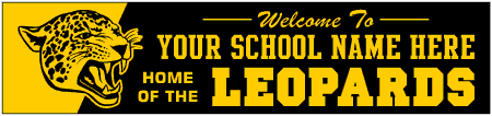 School Mascot Leopard Welcome Banner