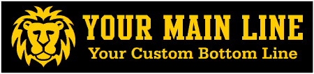 School Mascot Lion Custom 2-Line Banner 2