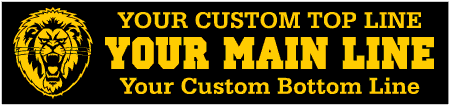 School Mascot Lion Custom 3-Line Banner 1