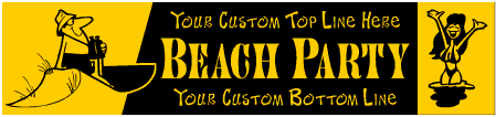 Interesting Beach Scenery Custom 3-Line Banner