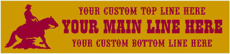 Cowboy Silhouette 3 Line Custom Western Banner