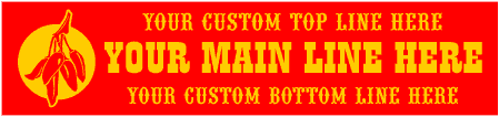 Hot Peppers 3 Line Custom Banner