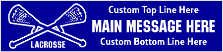 3-Line Custom Text Crossed Sticks Lacrosse Banner