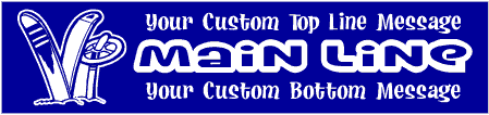 Ski Equipment Custom 3-Line Funky Style Banner