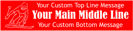 Downhill Skier Custom 3-Line Banner