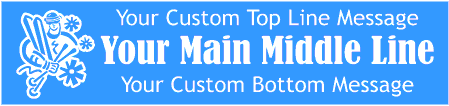 Skier with Equipment Custom 3-Line Banner