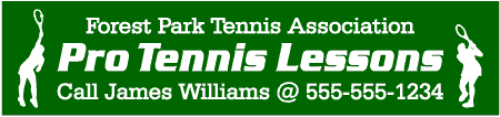 Custom 3-Line Tennis Banner with 2 Female Tennis Players
