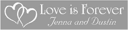 Love is Forever Contemporary Hearts Wedding Banner
