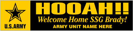 Welcome Home Banner Army HOOAH