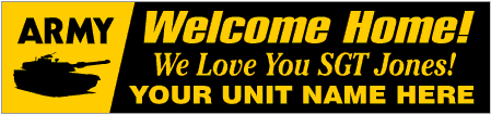 Welcome Home Army Tank Banner