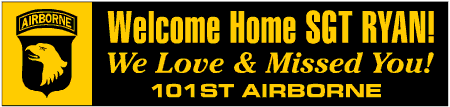 Welcome Home Army Banner 101st Airborne