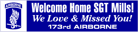 Welcome Home Army Banner 173rd Airborne