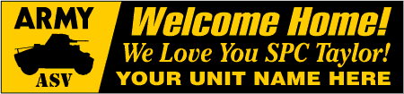 Welcome Home Army ASV Banner