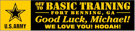 Off To ARMY BASIC TRAINING Banner
