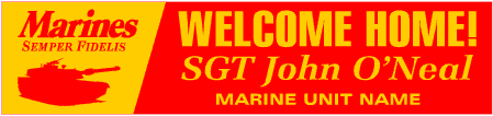 Welcome Home Marines Tank Banner