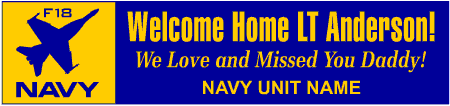 Welcome Home Navy F18 Banner