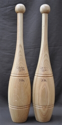 3lb Oak Indian Clubs - Pair