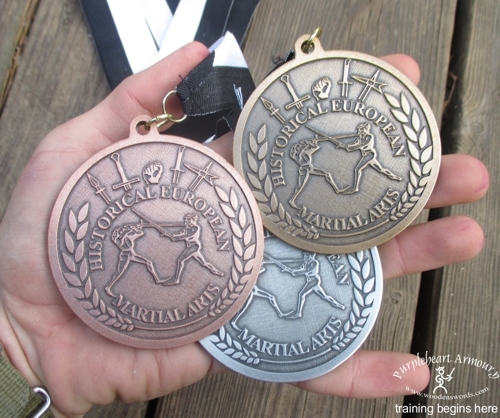 Talhoffer Tournament Medals Set with Back Inscription - 1 Gold, 1 Silver, 1 Bronze