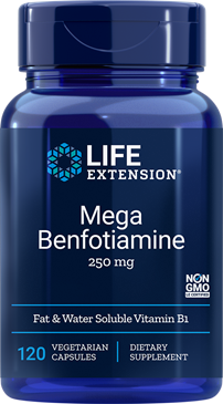 Mega Benfotiamine (250 mg, 120 vegetarian capsules)