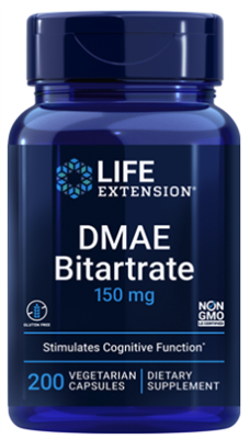 DMAE Bitartrate (150 mg, 200 vegetarian capsules)