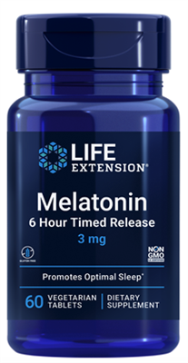 Melatonin 6 Hour Timed Release (3 mg, 60 vegetarian tablets)