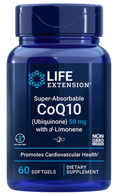 Super-Absorbable CoQ10 (Ubiquinone) with d-Limonene (50 mg, 60 softgels)