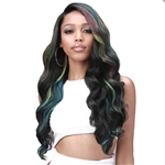 Glamourtress, wigs, weaves, braids, half wigs, full cap, hair, lace front, hair extension, nicki minaj style, Brazilian hair, crochet, hairdo, wig tape, remy hair, Lace Front Wigs, Bobbi Boss Human Hair Blend 13x7 Lace Frontal Wig - MBLF004 LONDON