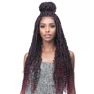 Glamourtress, wigs, weaves, braids, half wigs, full cap, hair, lace front, hair extension, nicki minaj style, Brazilian hair, crochet, hairdo, wig tape, remy hair, Lace Front Wigs,Bobbi Boss Faux Loc Curly Lace Front Wig MLF519 ZALA