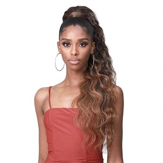 Glamourtress, wigs, weaves, braids, half wigs, full cap, hair, lace front, hair extension, nicki minaj style, Brazilian hair, crochet, hairdo, wig tape, remy hair, Lace Front Wigs, Remy Hair, Bobbi Boss Miss Origin Tress Up Ponytail - MOD022 BODY WAVE 28