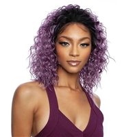 Glamourtress, wigs, weaves, braids, half wigs, full cap, hair, lace front, hair extension, nicki minaj style, Brazilian hair, crochet, hairdo, wig tape, remy hair, Mane Concept Brown Sugar Natural Hairline Human Hair Blend Lace Front Wig - BSN211 CASCADES