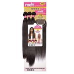 Glamourtress, wigs, weaves, braids, half wigs, full cap, hair, lace front, hair extension, nicki minaj style, Brazilian hair, Janet Collection Melt 100% Natural Virgin Human Hair - NATURAL STRAIGHT 3PCS ( 16",18",20" ) + 4x5 HD FREE PART