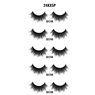 Glamourtress,eyelashes,100% human hair eyelashes, Remy, Remy Hair, Human Hair, Made in Indonesia, Human hair, Strip lashes, flare,Laflare Eyelashes 3D Faux Mink Lashes 5 Pairs Value Pack - 24KX5P