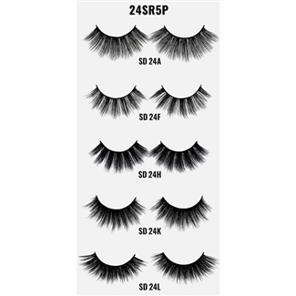 Glamourtress,eyelashes,100% human hair eyelashes, Remy, Remy Hair, Human Hair, Made in Indonesia, Human hair, Strip lashes, flare,Laflare Eyelashes 3D Faux Mink Lashes 5 Pairs Value Pack - 24SR5P