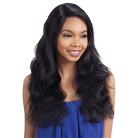 Glamourtress, wigs, weaves, braids, half wigs, full cap, hair, lace front, hair extension, nicki minaj style, Brazilian hair, crochet, hairdo, wig tape, remy hair, Model Model Nude 100% Brazilian Natural Human Hair L-Part Lace Front Wig - NATURAL S WAVE