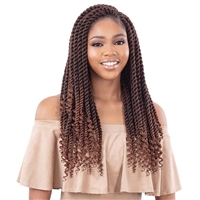 Glamourtress, wigs, weaves, braids, half wigs, full cap, hair, lace front, hair extension, nicki minaj style, Brazilian hair, crochet, hairdo, wig tape, remy hair, Lace Front Wigs, Model Model Glance Synthetic Braid - 3X PRE-CURLED TWIST 18