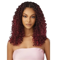 Glamourtress, wigs, weaves, braids, half wigs, full cap, hair, lace front, hair extension, nicki minaj style, Brazilian hair, crochet, hairdo, wig tape, remy hair, Outre Airtied Human Hair Blend 13x6 Glueless HD Lace Frontal Wig - HHB DOMINICAN CURLY 22