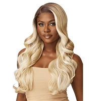 Glamourtress, wigs, weaves, braids, half wigs, full cap, hair, lace front, hair extension, nicki minaj style, Brazilian hair, crochet, hairdo, wig tape, remy hair, Lace Front Wigs, Outre Synthetic Sleeklay Part Glueless HD Lace Front Wig - SAHARI