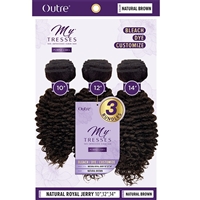 Glamourtress, wigs, weaves, braids, half wigs, full cap, hair, lace front, hair extension, nicki minaj style, Brazilian hair, crochet, hairdo, wig tape, remy hair, Outre MyTresses Purple Label 100% Unprocessed Hair - NATURAL ROYAL JERRY 14", 16", 18"