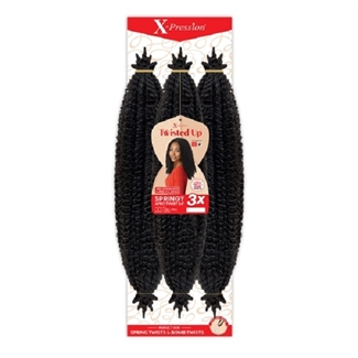 Glamourtress, wigs, weaves, braids, half wigs, full cap, hair, lace front, hair extension, nicki minaj style, Brazilian hair, crochet, hairdo, wig tape, remy hair, Lace Front Wigs, Outre X-Pression Twisted-Up Crochet Braid - 3X Springy Afro Twist 24"