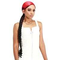 Glamourtress, wigs, weaves, braids, half wigs, full cap, hair, lace front, hair extension, nicki minaj style, Brazilian hair, crochet, hairdo, wig tape, remy hair, Lace Front Wigs, Zury Sis Braided Pony 34" HD Lace Front Wig - LF-RWANDA