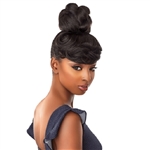 Glamourtress, wigs, weaves, braids, half wigs, full cap, hair, lace front, hair extension, nicki minaj style, Brazilian hair, crochet, hairdo, wig tape, remy hair, Lace Front Wigs, Remy Hair, Sensationnel Synthetic Instant Bun with Bangs - BRIA