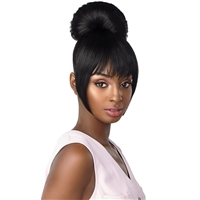 Glamourtress, wigs, weaves, braids, half wigs, full cap, hair, lace front, hair extension, nicki minaj style, Brazilian hair, crochet, hairdo, wig tape, remy hair, Lace Front Wigs, Remy Hair, Sensationnel Synthetic Instant Bun with Bangs -   HAYLIE