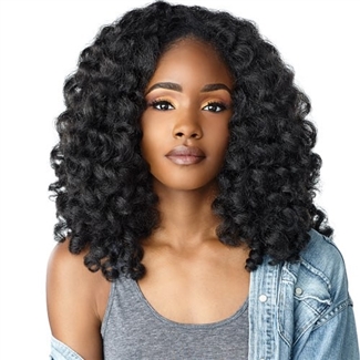 Glamourtress, wigs, weaves, braids, half wigs, full cap, hair, lace front, hair extension, nicki minaj style, Brazilian hair, crochet, wig tape, remy hair, Lace Front Wigs, Sensationnel Instant Weave Curls Kinks & Co Half Wig - MONEY MAKER