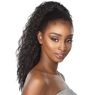 Glamourtress, wigs, weaves, braids, half wigs, full cap, hair, lace front, hair extension, nicki minaj style, Brazilian hair, crochet, hairdo, wig tape, remy hair, Lace Front Wigs, Remy Hair, Sensationnel Synthetic Ponytail Instant Pony - FRENCH WAVE