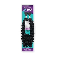 Glamourtress, wigs, weaves, braids, half wigs, full cap, hair, lace front, hair extension, nicki minaj style, Brazilian hair, crochet, hairdo, wig tape, remy hair, Lace Front Wigs, Sensationnel PremiumTOO Human Hair Blend Bulk Braid - 2X WATER WAVE BULK 1